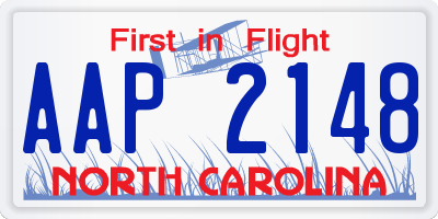 NC license plate AAP2148