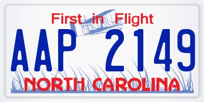 NC license plate AAP2149
