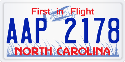 NC license plate AAP2178