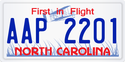 NC license plate AAP2201