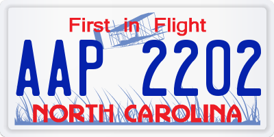 NC license plate AAP2202