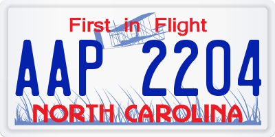 NC license plate AAP2204