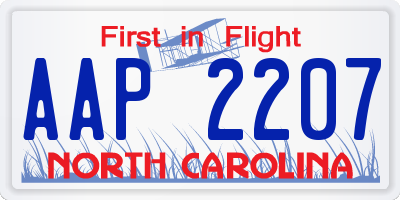 NC license plate AAP2207