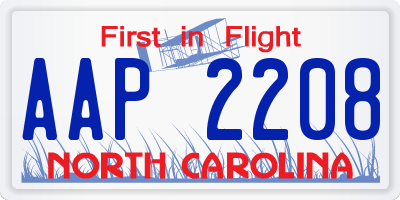 NC license plate AAP2208