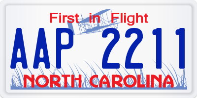 NC license plate AAP2211