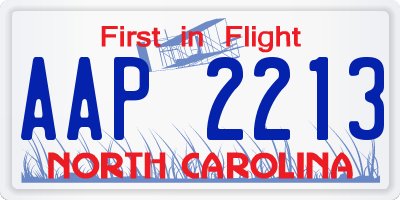 NC license plate AAP2213