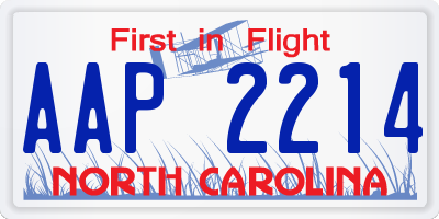 NC license plate AAP2214