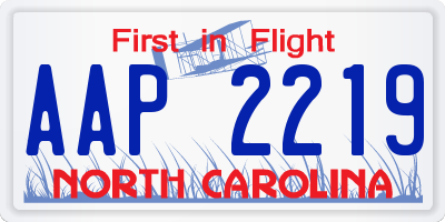 NC license plate AAP2219