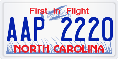 NC license plate AAP2220