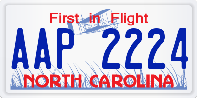 NC license plate AAP2224