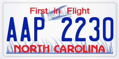 NC license plate AAP2230