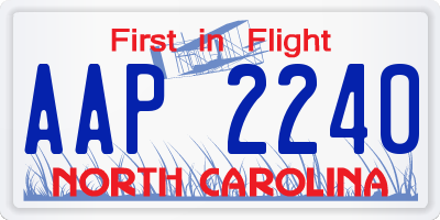 NC license plate AAP2240