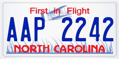 NC license plate AAP2242