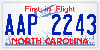 NC license plate AAP2243