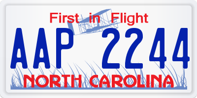 NC license plate AAP2244