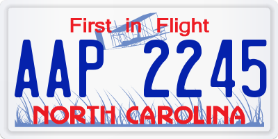 NC license plate AAP2245