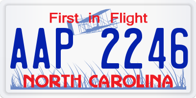 NC license plate AAP2246