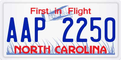 NC license plate AAP2250