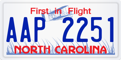 NC license plate AAP2251