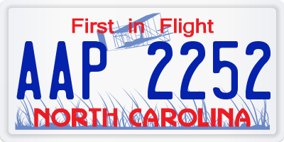 NC license plate AAP2252