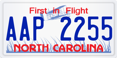 NC license plate AAP2255