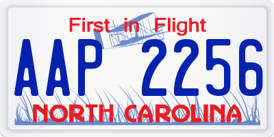 NC license plate AAP2256