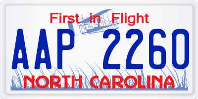 NC license plate AAP2260