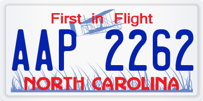 NC license plate AAP2262