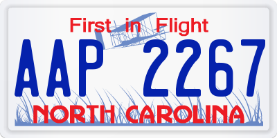 NC license plate AAP2267