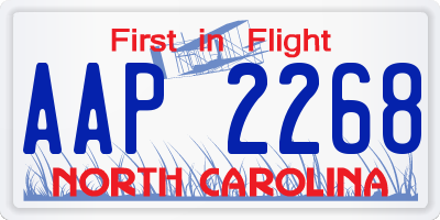 NC license plate AAP2268