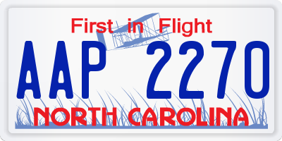 NC license plate AAP2270