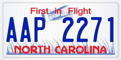 NC license plate AAP2271