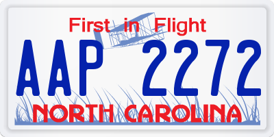 NC license plate AAP2272