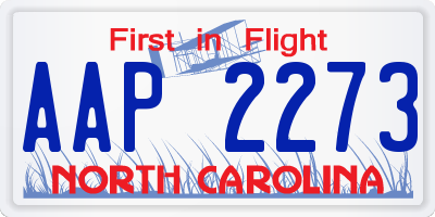 NC license plate AAP2273