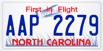 NC license plate AAP2279