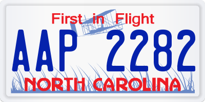 NC license plate AAP2282