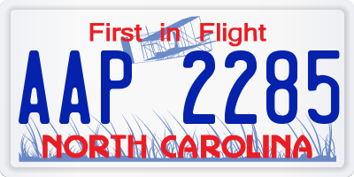 NC license plate AAP2285