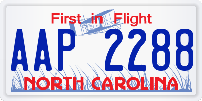 NC license plate AAP2288