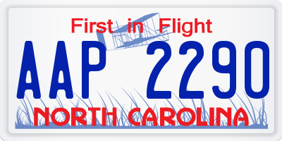 NC license plate AAP2290