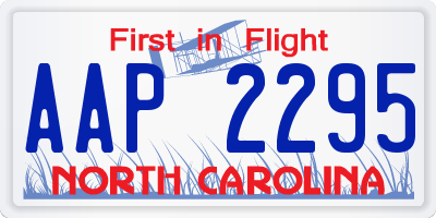 NC license plate AAP2295