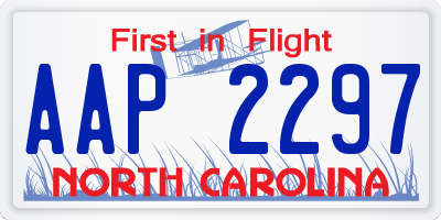 NC license plate AAP2297