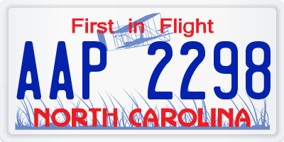NC license plate AAP2298