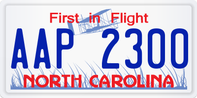 NC license plate AAP2300