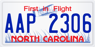 NC license plate AAP2306