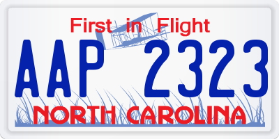 NC license plate AAP2323