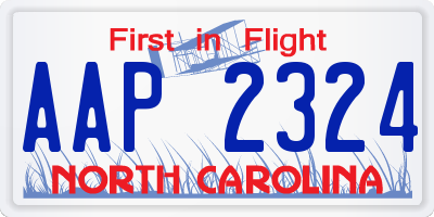 NC license plate AAP2324