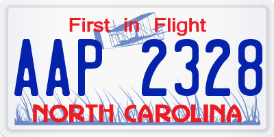 NC license plate AAP2328