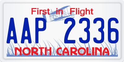 NC license plate AAP2336