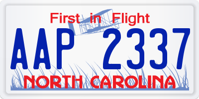 NC license plate AAP2337