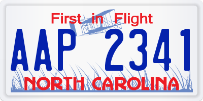 NC license plate AAP2341